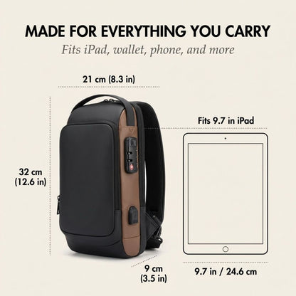 Cipher™ – Anti-Theft TSA Lock RFID Crossbody Sling Bag with USB Charging Port + 50% OFF