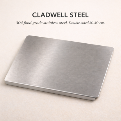 Cladwell™ – Double-Sided 304 Steel Antibacterial Cutting Board + 50% OFF
