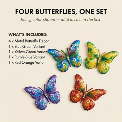 Wynglow™ – Vibrant Rust-Proof Metal Butterfly Wall Decor, Set of 4 + 50% OFF