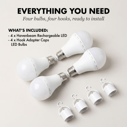 Havenbeam™ – Rechargeable Emergency LED Bulb, Auto-On During Power Outages, 4-in-1 Use + 50% OFF