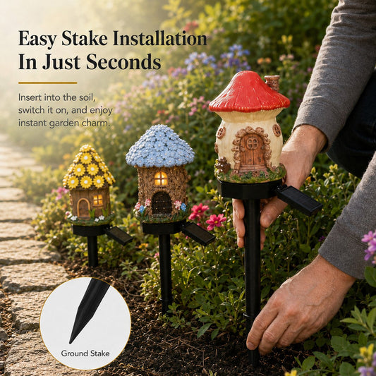Fernhollow – Solar Fairy Cottage Garden Light with Warm Auto-On Glow + 50% OFF