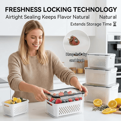 Larder™ – Double-Drain Freshness Containers for Fridge Organization + 50% OFF