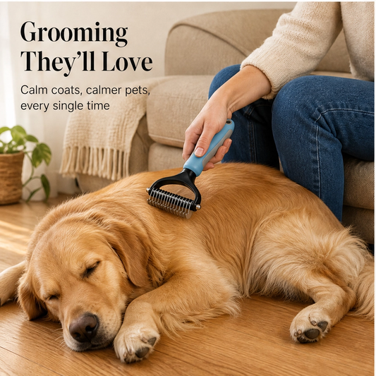 Furvana – 2-in-1 Dematting & Deshedding Comb for Dogs & Cats + 50% OFF