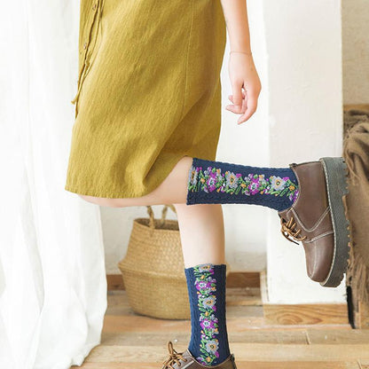 Laceup™ Embroidered Floral Socks