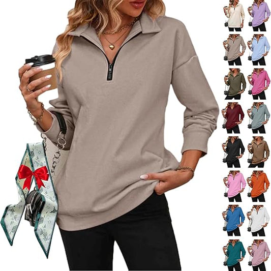 The AuraLuxe Half-Zip - Effortless Off-Duty Style - 50% OFF