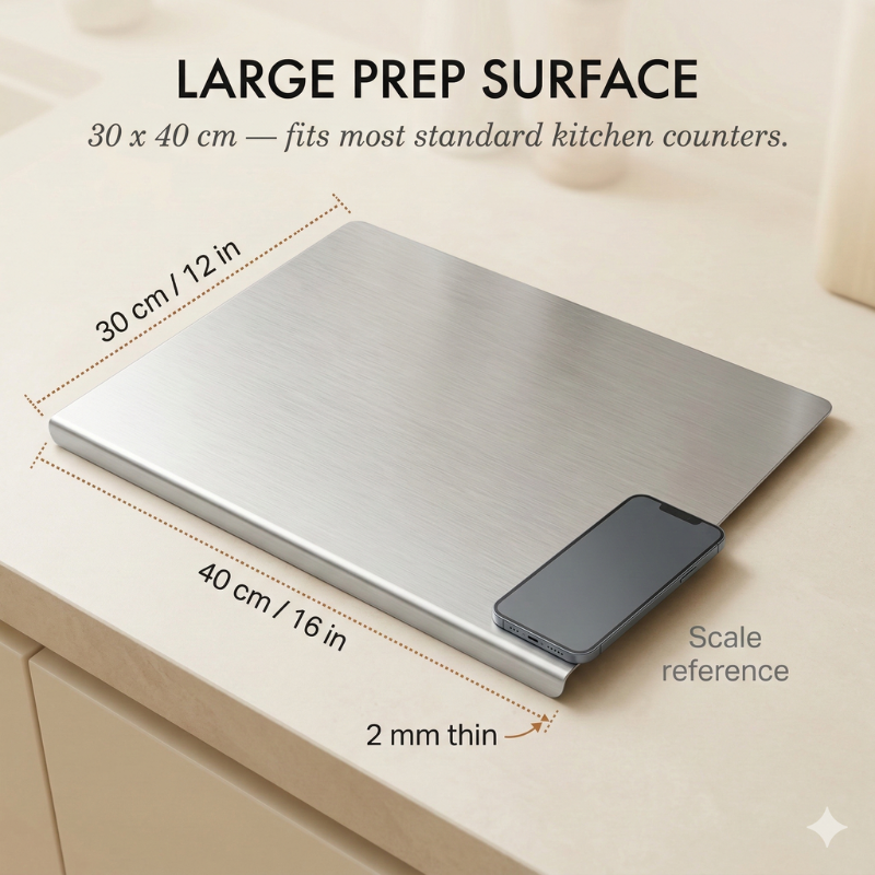 Cladwell™ – Double-Sided 304 Steel Antibacterial Cutting Board + 50% OFF