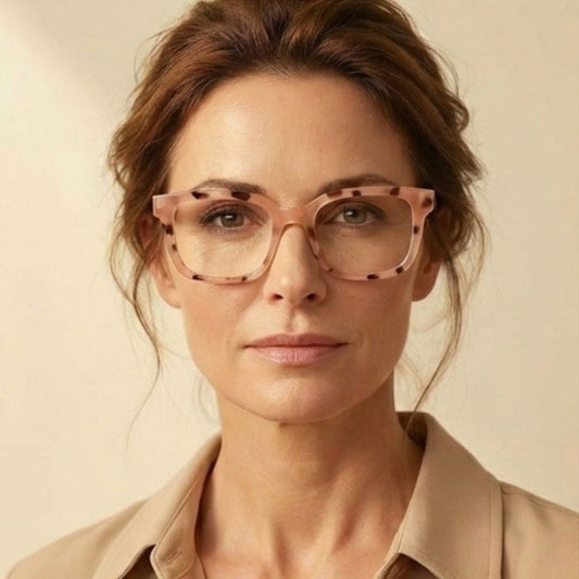 Vistelle™ – Blue Light Blocking Oversized Square Tortoiseshell Reading Glasses + 50% OFF