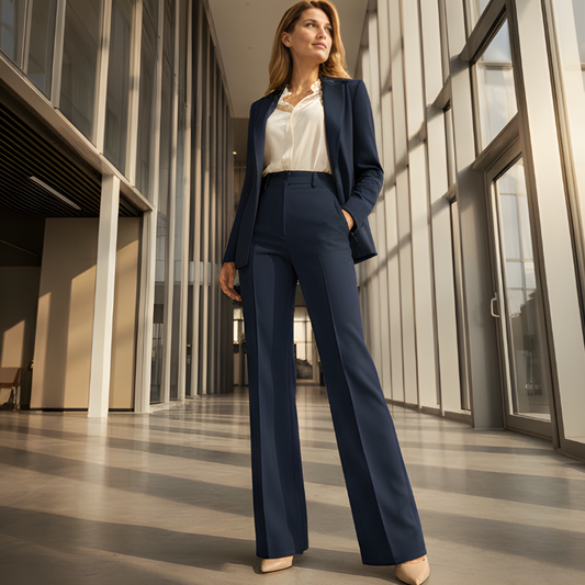 Corsaire™ – High-Waist Stretch Wide-Leg Career Trousers + 50% OFF