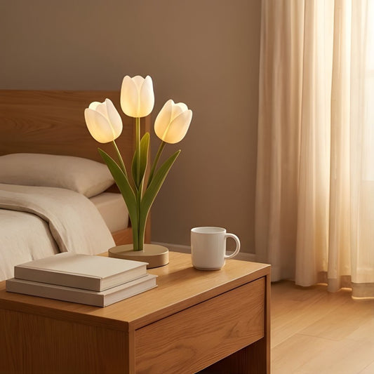 Bloomwick™ – Realistic LED Tulip Night Light with Warm Glow & Ceramic Vase + 50% OFF