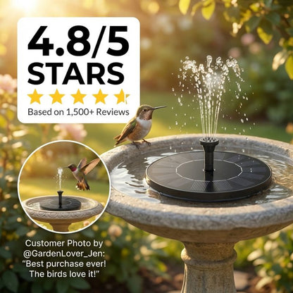 Sunperch™ – Solar Bird Bath Fountain Pump with 4 Interchangeable Nozzles + 50% OFF