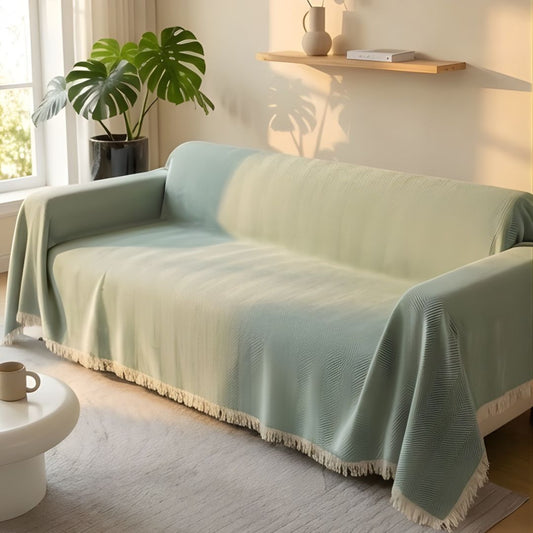 Hearthwick™ – Herringbone Chenille Tassel Sofa Cover Throw + 50% OFF