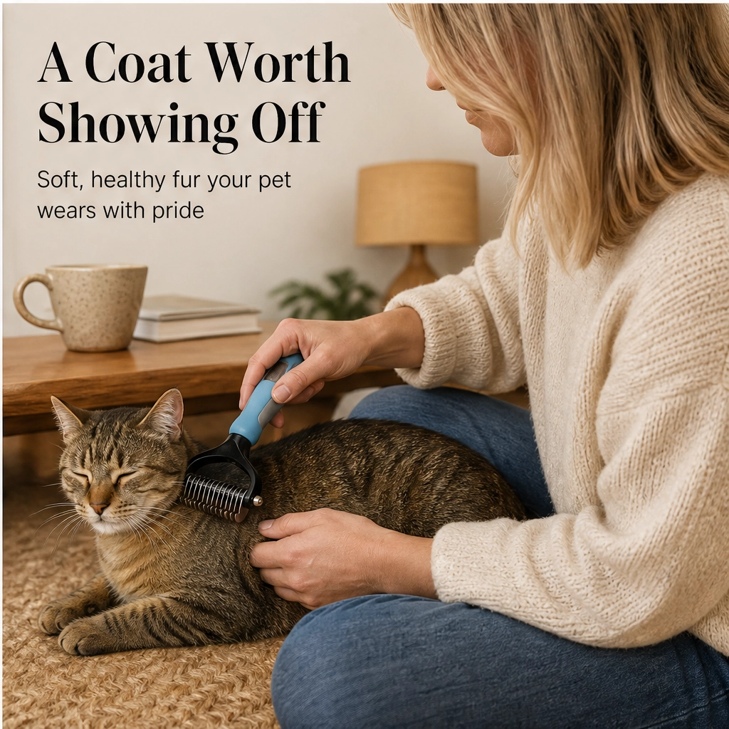 Furvana – 2-in-1 Dematting & Deshedding Comb for Dogs & Cats + 50% OFF