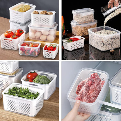 Larder™ – Double-Drain Freshness Containers for Fridge Organization + 50% OFF