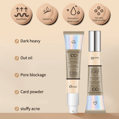 AuraShield Foundation - Your 3-in-1 Flawless Glow - 1 + FREE MAKEUP BRUSH