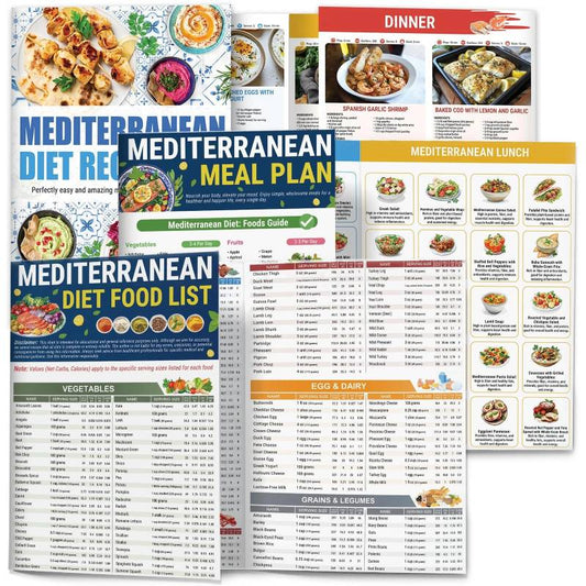 Olivara™ – Mediterranean Diet Food List, Meal Plan & Recipe Chart Set + 50% OFF