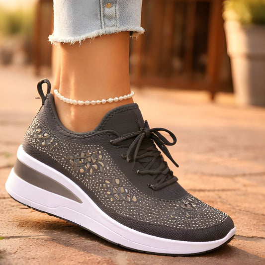 Facette™ – Rhinestone Mesh Sneakers for Women | Breathable, Cushioned & Sparkling + 50% OFF