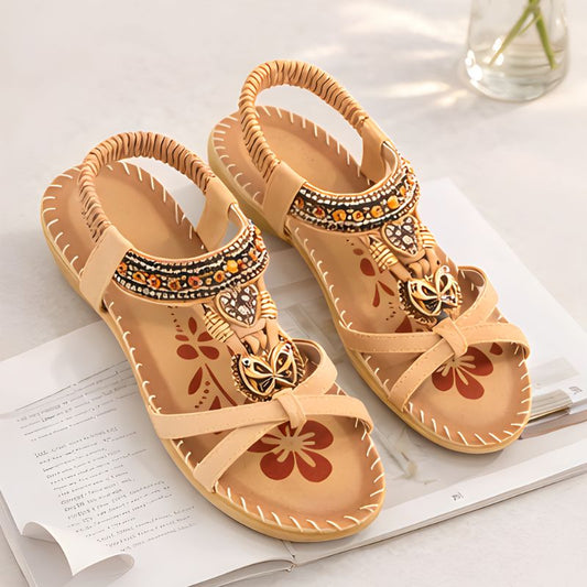 Soleaven™ – Boho Beaded Women's Sandals with Arch Support & Elastic Fit + 50% OFF