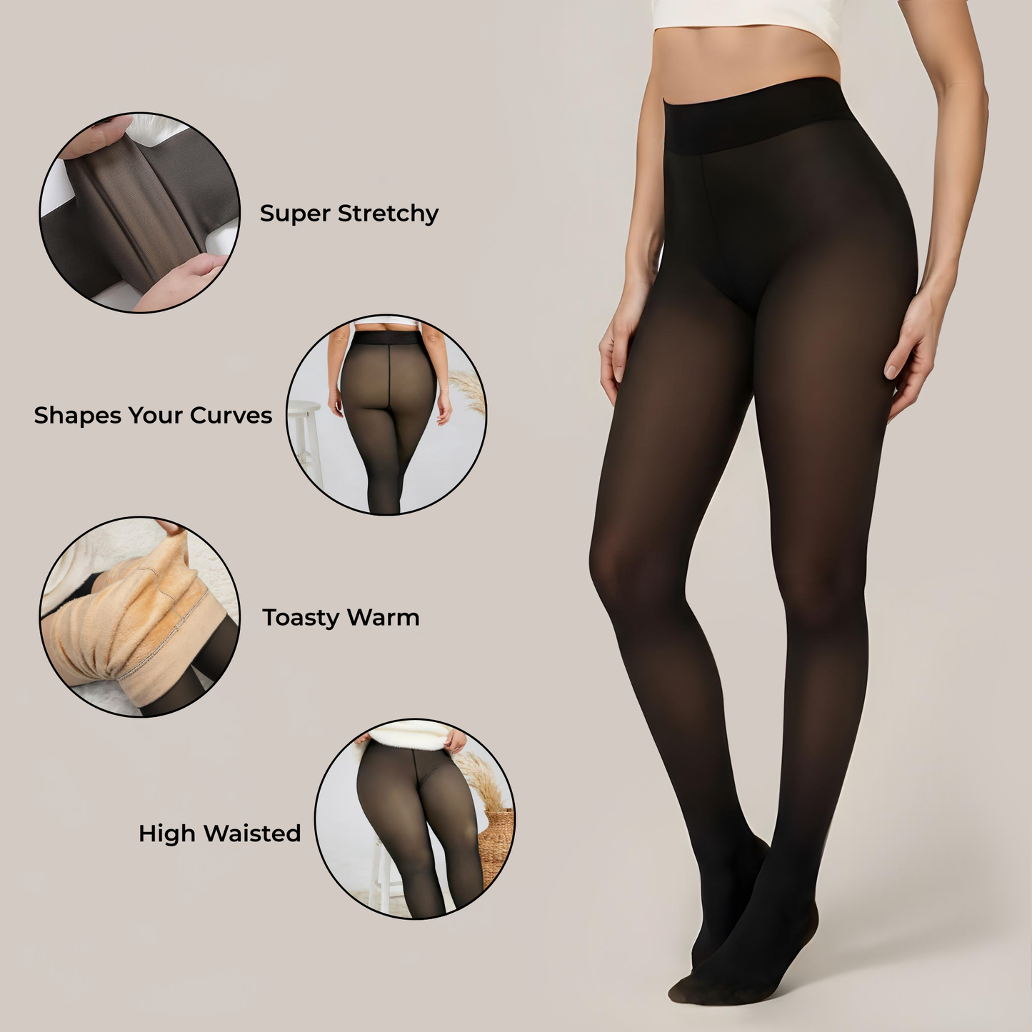 The SheerWarm Fleece Tights - Wear Dresses in Winter + 50% OFF