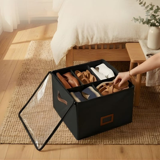 Alcove™ – Adjustable Compartment Fabric Shoe Storage Box with Dust-Cover Lid + 50% OFF