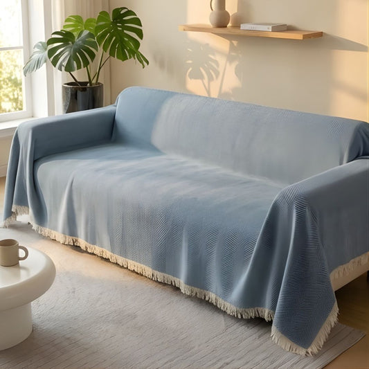 Hearthwick™ – Herringbone Chenille Tassel Sofa Cover Throw + 50% OFF