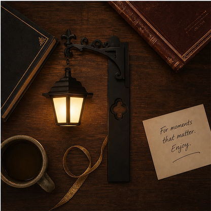 Emberwick – Vintage Streetlamp Bookend with Warm LED Glow + 50% OFF