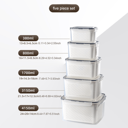 Larder™ – Double-Drain Freshness Containers for Fridge Organization + 50% OFF
