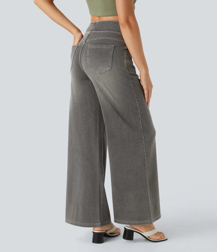 FlexiChic - Super Stretch High-Waisted Wide Leg Jeans + 50% OFF