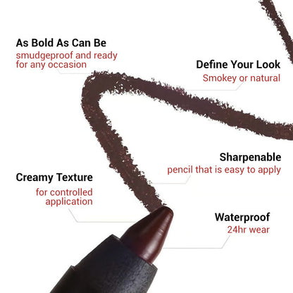 Beachproof Ultra-Pigmented Gel Eyeliner - 24-Hour Waterproof Definition Smudge-Free Formula - 1+1 FREE