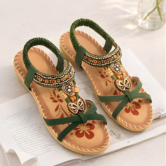 Soleaven™ – Boho Beaded Women's Sandals with Arch Support & Elastic Fit + 50% OFF