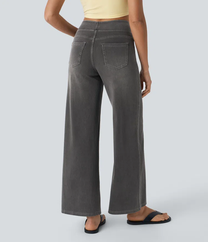 FlexiChic - Super Stretch High-Waisted Wide Leg Jeans + 50% OFF