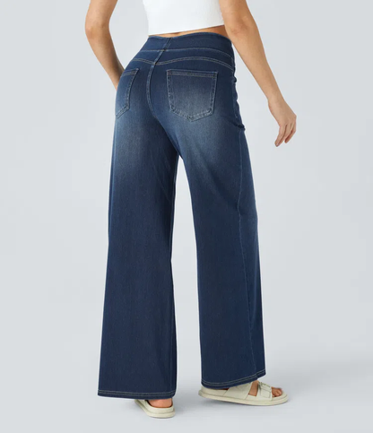FlexiChic - Super Stretch High-Waisted Wide Leg Jeans + 50% OFF
