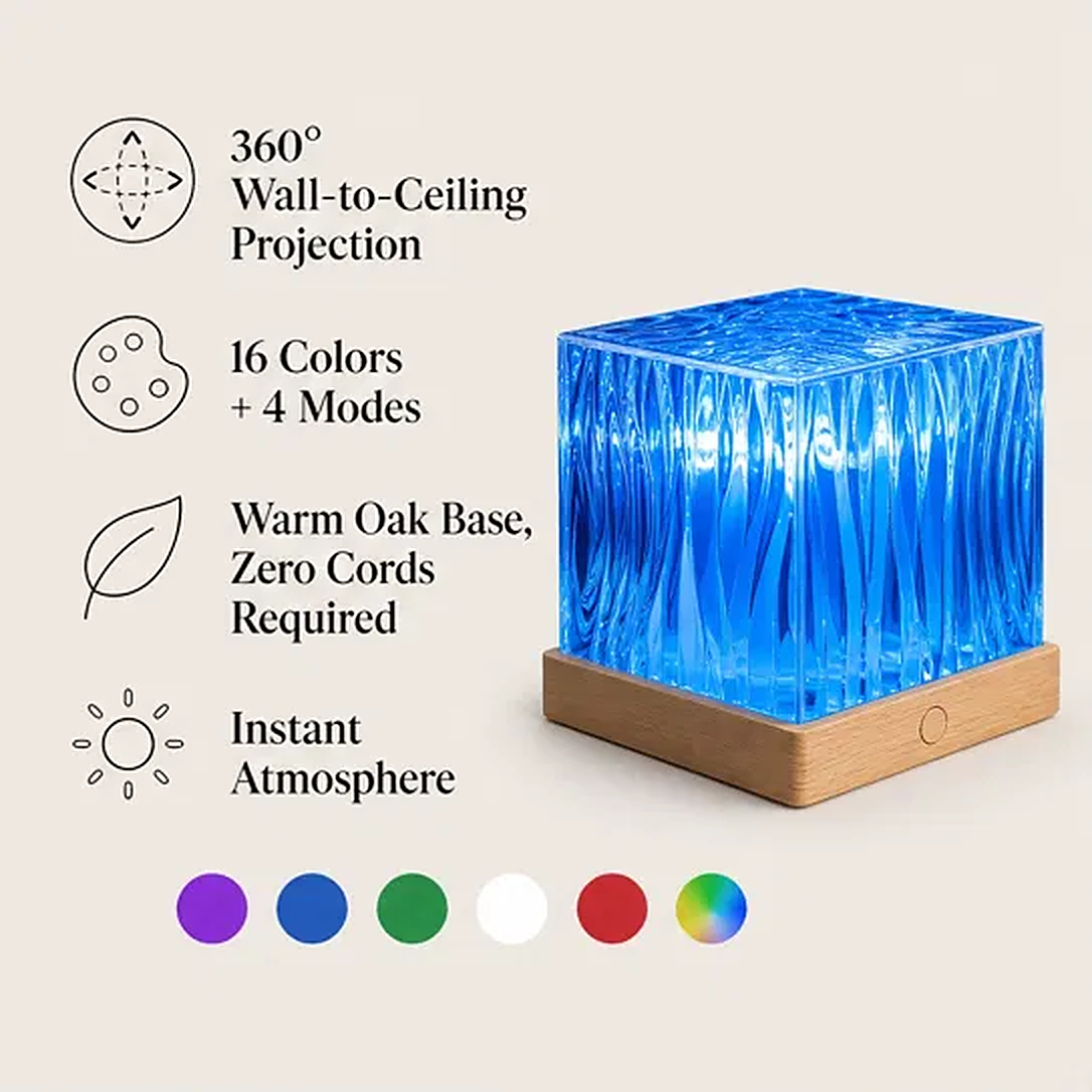 Tidalume – Water Ripple Projection Cube LED Ambient Light + 50% OFF
