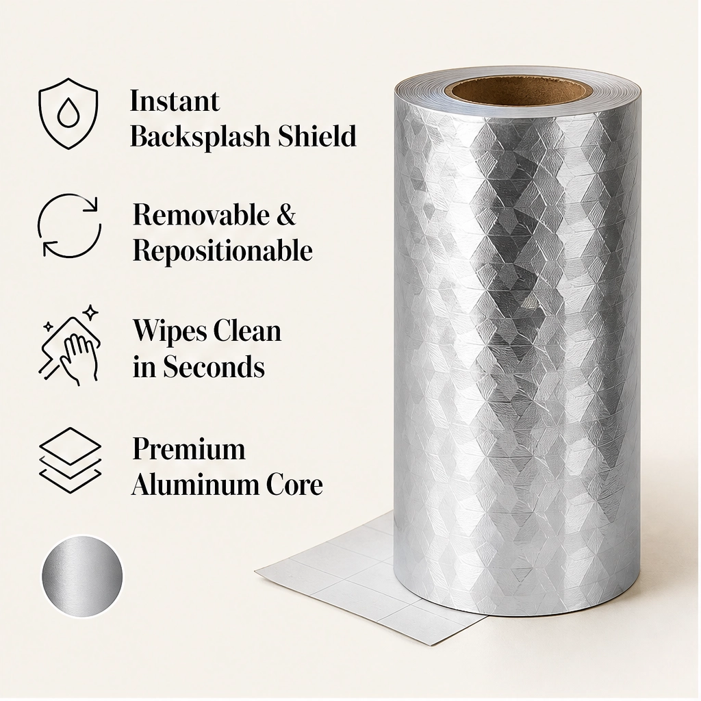 Gleamguard – Waterproof Heat-Resistant Aluminum Kitchen Backsplash Stickers + 50% OFF