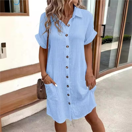 The Riviera Shirt Dress - Effortless Polish for Hot Days - 50% OFF