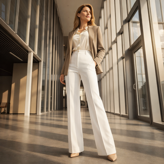 Corsaire™ – High-Waist Stretch Wide-Leg Career Trousers + 50% OFF