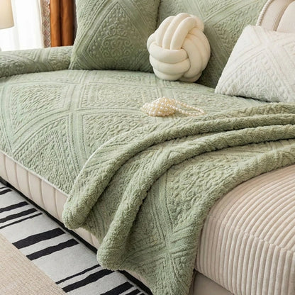 Nestova™ – Carved Plush Non-Slip Couch Cover for Sofas & Pet Protection + 50% OFF