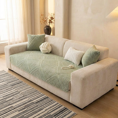 Nestova™ – Carved Plush Non-Slip Couch Cover for Sofas & Pet Protection + 50% OFF