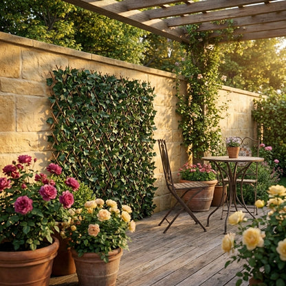 Willowdale™ – Expandable Faux Ivy Privacy Fence with UV-Resistant Willow Wood Lattice + 50% OFF