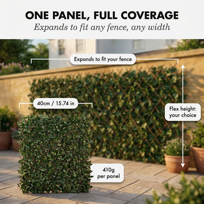 Willowdale™ – Expandable Faux Ivy Privacy Fence with UV-Resistant Willow Wood Lattice + 50% OFF