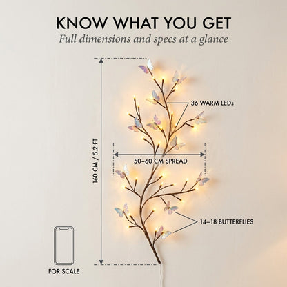 Duskwing™ – Bendable Butterfly Vine LED Light | 8 Modes | Warm Glow Wall Decor + 50% OFF