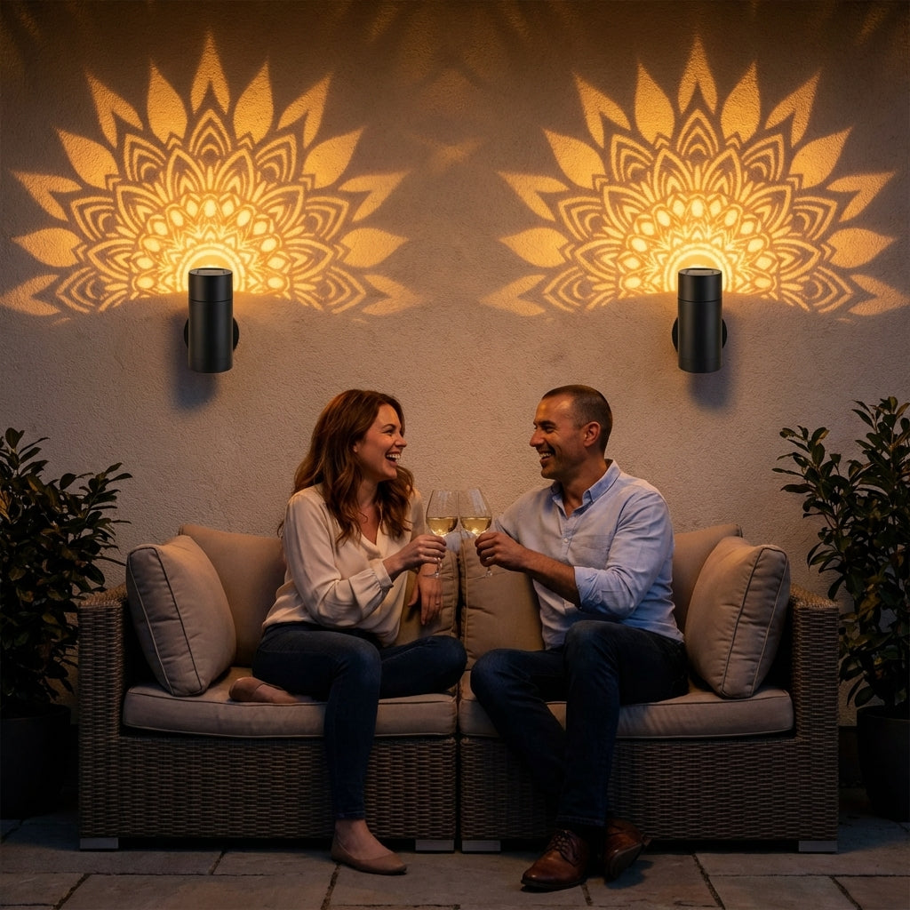 Amberveil™ – Solar Mandala Projector Light, IP65 Weatherproof, Wall & Table Mount + 50% OFF
