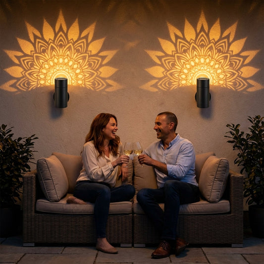 Amberveil™ – Solar Mandala Projector Light, IP65 Weatherproof, Wall & Table Mount + 50% OFF