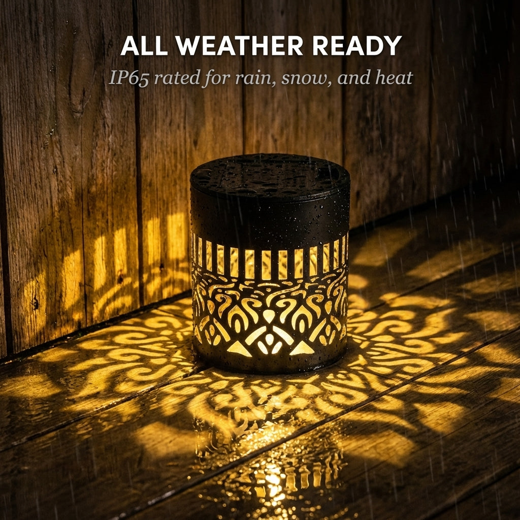 Amberveil™ – Solar Mandala Projector Light, IP65 Weatherproof, Wall & Table Mount + 50% OFF