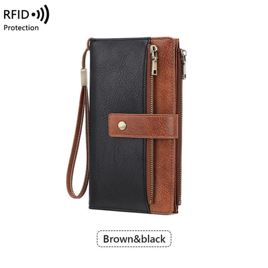 Mayfold™ – Slim RFID-Blocking Bifold Leather Wallet with Wristlet & 17 Card Slots + 50% OFF