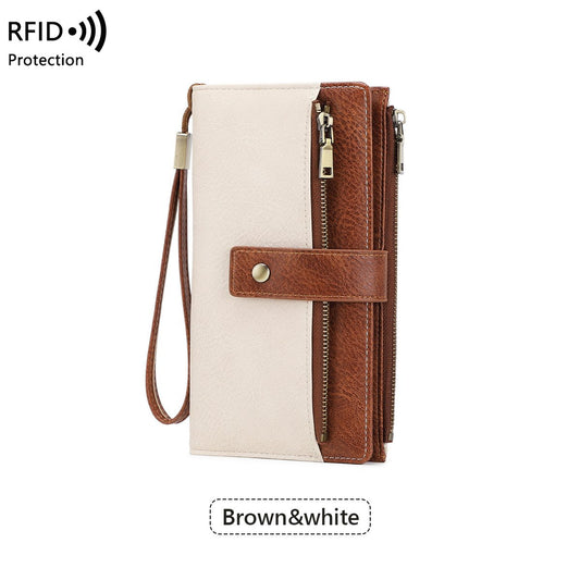 Mayfold™ – Slim RFID-Blocking Bifold Leather Wallet with Wristlet & 17 Card Slots + 50% OFF