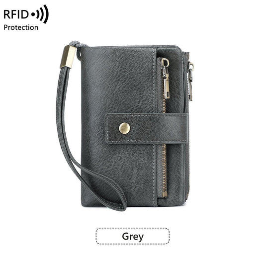 Mayfold™ – Slim RFID-Blocking Bifold Leather Wallet with Wristlet & 17 Card Slots + 50% OFF