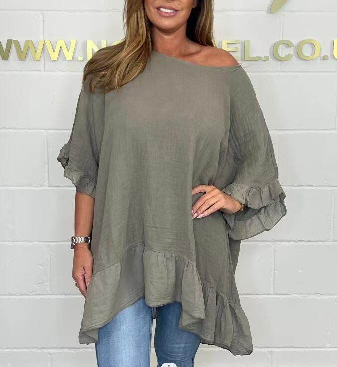 The Riviera Off-Shoulder Blouse - Effortless, Airy Elegance - 50% OFF