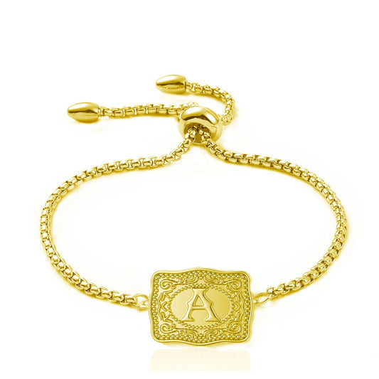 Sagebrook™ – Personalized Western Initial Bracelet with Adjustable Bolo Chain + 50% OFF