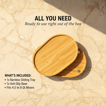 Glidwell™ – Handmade Bamboo Mixer Sliding Tray, Waterproof & Anti-Slip + 50% OFF
