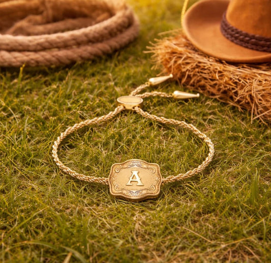 Sagebrook™ – Personalized Western Initial Bracelet with Adjustable Bolo Chain + 50% OFF